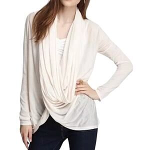 Alice + Olivia Air Cream Wrap Around Drapey Infinity Cardigan Sweater